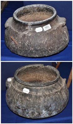 Lot 923 - Two 19th century stone cooking pots from the Swat Valley NWFP