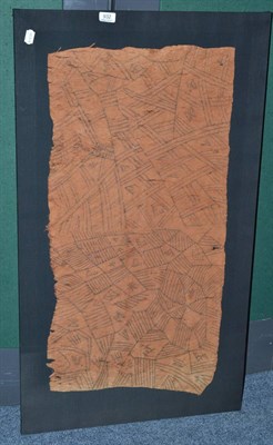 Lot 932 - Early 20th century eastern Congo M'Buti pygmy people mounted  bark paper skirt, the designs...