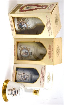 Lot 59 - Four Bells whisky decanters (with contents) comprising: 60th Birthday Queen Elizabeth II, 70cl;...