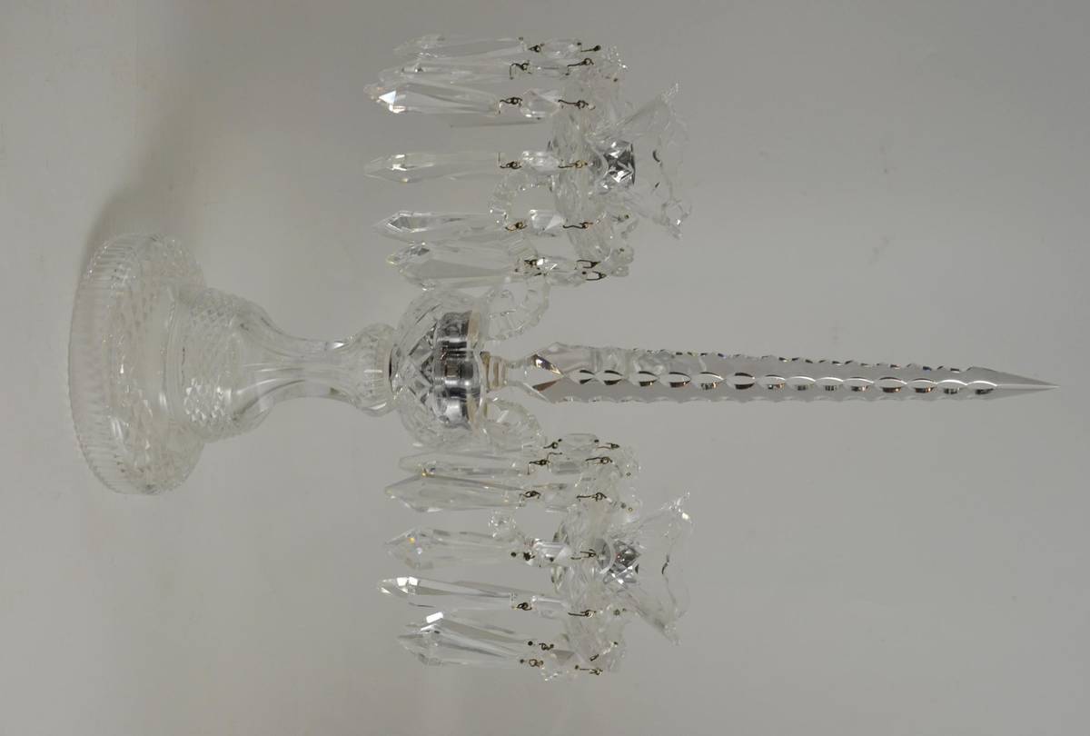 Lot 80 - A Waterford crystal lustre centrepiece, 50cm high