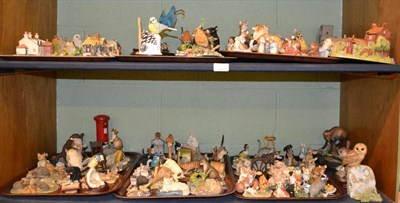 Lot 127 - A large quantity of Border Fine Arts animal figures including ''Urban Badgers'', cottages form...