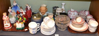 Lot 129 - Royal Doulton figures, tea sets, pictures, glass etc