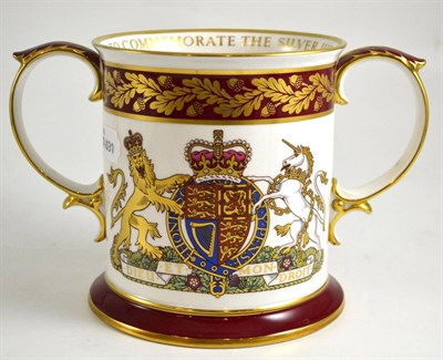 Lot 136 - A Spode Silver Jubilee loving mug, limited edition 123/500 boxed, with certificate