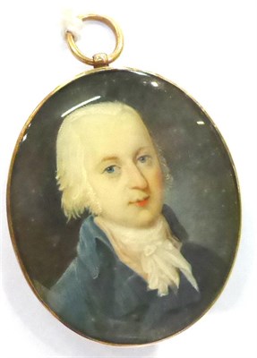 Lot 192 - English School, late 18th century: portrait miniature of a gentleman, bust length, with white hair