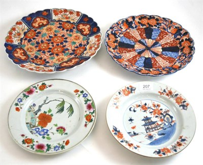 Lot 207 - Two Japanese Imari plates and two others (4)