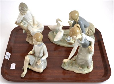 Lot 234 - Assorted Lladro figure groups etc (4)