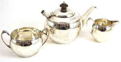 Lot 256 - Three piece silver tea set