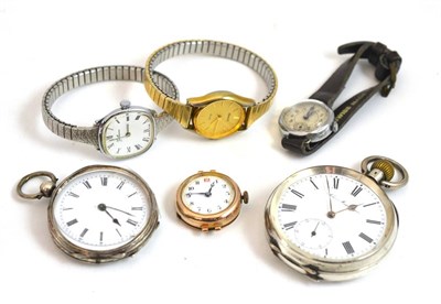 Lot 274 - Two pocket watches and four watches