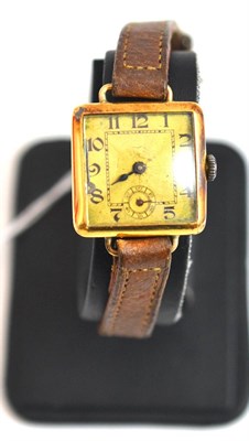 Lot 276 - Art Deco Omega wristwatch, case stamped '18K'