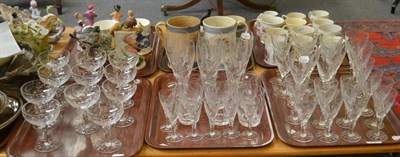 Lot 313 - A part suite of Stuart crystal fern cut twist stem drinking glasses comprising: eleven...