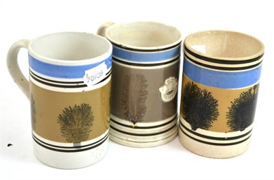 Lot 315 - Three Mochaware tankards