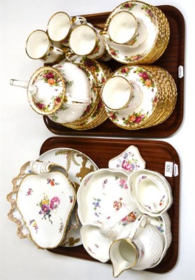 Lot 323 - Royal Albert Old Country Roses part tea service, a Coalport strawberry set, porcelain bowls etc