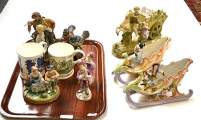 Lot 328 - Quantity of decorative ceramics including Capodimonte, Dresden, Coalport, Continental figures, etc