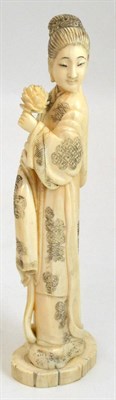 Lot 337 - A Japanese Meji period marine ivory figure