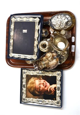 Lot 363 - Collection of assorted silver and silver plate including silver backed brush etc