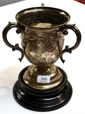 Lot 366 - A silver trophy cup, Masonic presentation inscription