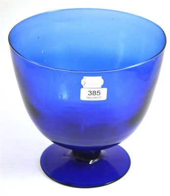 Lot 385 - Blue glass pedestal bowl