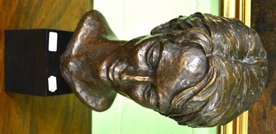 Lot 393 - Lucy Lyons (20th century), a bronze bust of a lady, signed and numbered