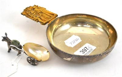 Lot 397 - Novelty silver donkey pin cushion and a Hector Miller for Arum York Minster 500th Anniversary...