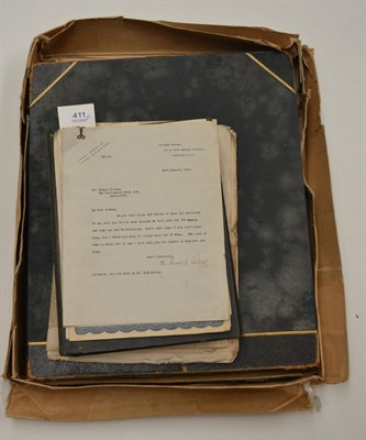 Lot 411 - A quantity of North European Oil Corporation share certificates, large scrap album from early...