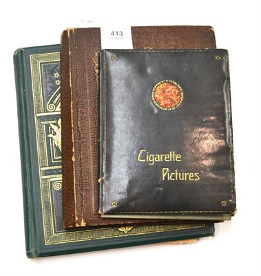 Lot 413 - Three albums of cigarette cards, postcards, photographs and greeting cards etc and some loose