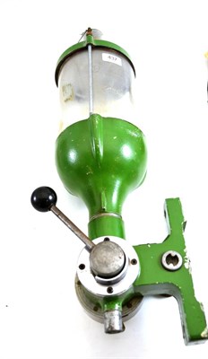 Lot 437 - Master Measure 1920s Mark 2 petrol pump top painted green with acrylic chamber to top, gallon...