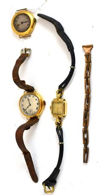 Lot 441 - A lady's 9ct gold wristwatch signed Tudor, an 18ct gold lady's wristwatch movement signed...