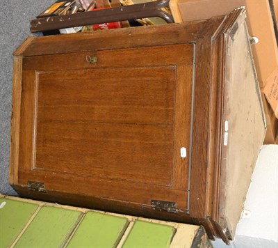 Lot 1002 - Mahogany tilt-top table and an oak corner cupboard