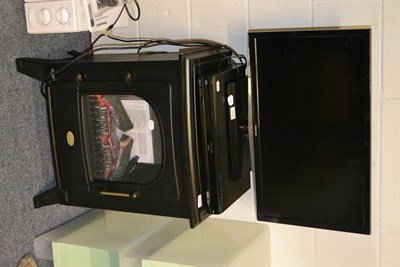 Lot 1024 - Panasonic TV, DVD recorder, electric fire, microwave etc