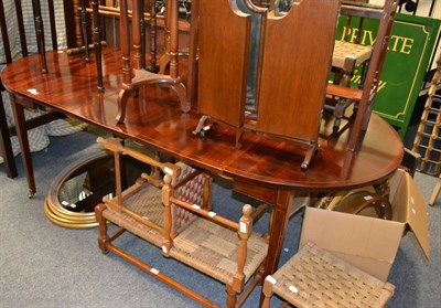 Lot 1046 - Reproduction mahogany dining table, two occasional tables, two mirrors and a stool