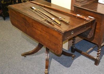 Lot 1087 - A regency mahogany Pembroke table and a 19th century mahogany tripod table