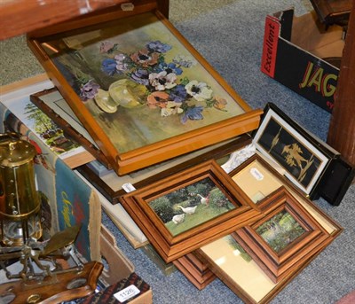 Lot 1125 - Three oils on board by Elaine Broadley and a quantity of assorted prints etc