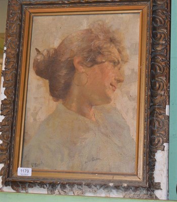 Lot 1179 - V Rispoli, oil on canvas, portrait of a woman (frame a.f.)