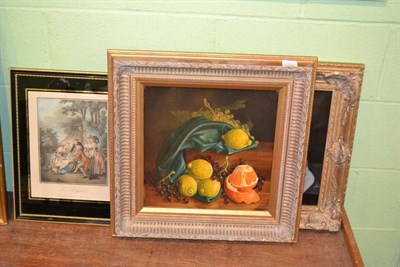 Lot 1189 - Anthony Barrs, still life study of pears, oil on canvas; another similar study by the same...