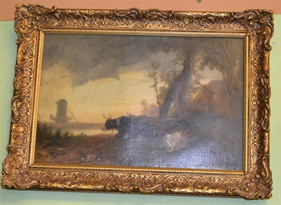 Lot 1198 - John Baker Pyne, 1855, ";Twilight";, oil on canvas