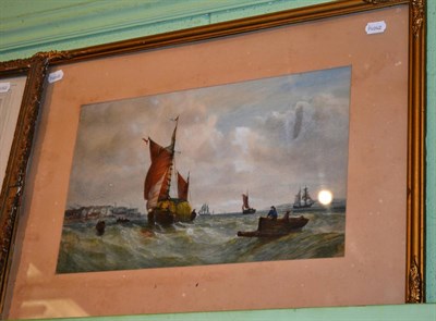 Lot 1205 - S E Saunders, Scarborough Harbour, signed, watercolour, together with a further 19th century...