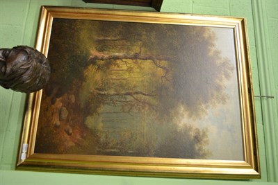 Lot 1224 - Van Gallon (19th century), Woodland landscape, signed oil on canvas