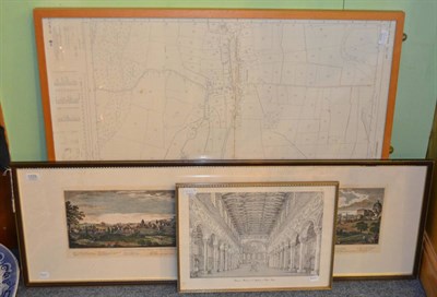 Lot 1229 - A collection of prints including a panoramic view of Rome, view of Siena, framed Ordnance...