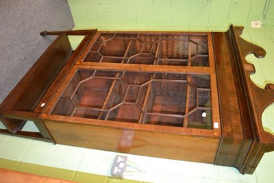 Lot 1270 - George III mahogany bookcase on stand, with astragal glazed doors and broken arch pediment