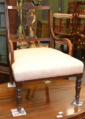 Lot 1285 - A late 19th century carved mahogany side chair