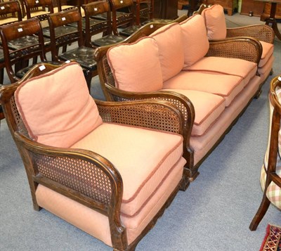 Lot 1315 - A three piece bergere suite