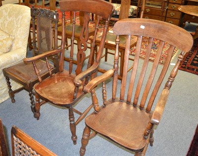 Lot 1324 - Two kitchen chairs and a dining chair