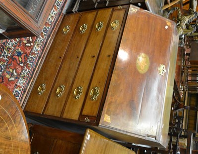 Lot 1332 - George III mahogany bureau, in need of restoration