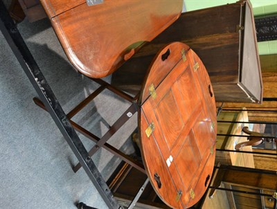 Lot 1354 - A Victorian mahogany and brass bound butler's tray and stand