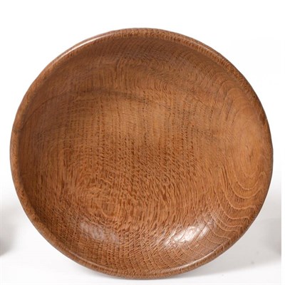 Lot 708 - Stan  "Woodpecker " Dodds (1928-2012): A Carved Oak Bowl, with recessed carved woodpecker...