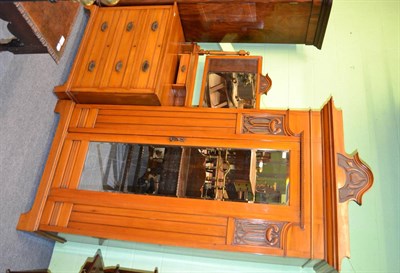 Lot 1369 - An Edwardian satin walnut Art Nouveau style wardrobe and a similar dressing table