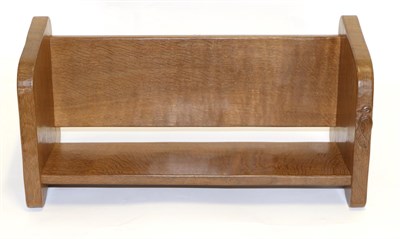 Lot 709 - Stan  "Woodpecker " Dodds (1928-2012): A Carved Oak Book Trough, with carved woodpecker...