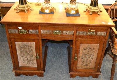 Lot 1387 - An Art Nouveau pedestal desk/dressing table  stamped Thomas Turner, Manchester