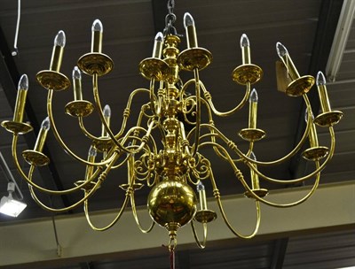 Lot 1390 - Brass Flemish style chandelier