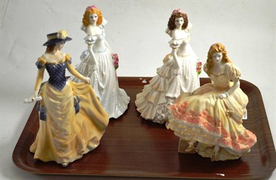 Lot 17 - Four Royal Worcester figures, ";Wedding Day"; (x2), ";Claire"; and ";Alice"